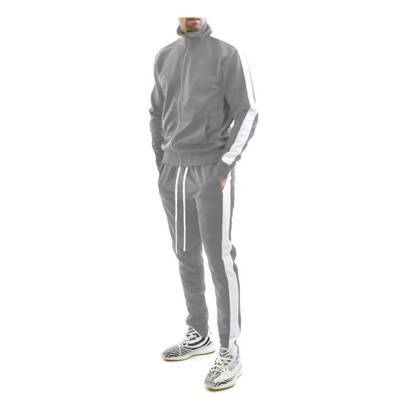 Men's sports suit with high collar and side stripes Lune London