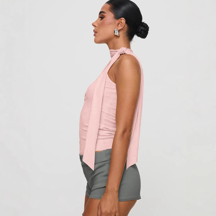 Ladies elegant top with feminine bow design Lune London
