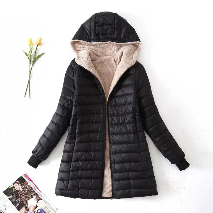 Ladies winter coat lined with high collar and warm lining Lune London