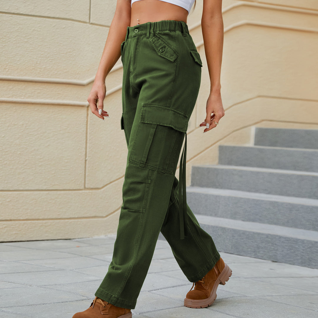 High-waisted utility cargo pants for women with practical pockets Lune London