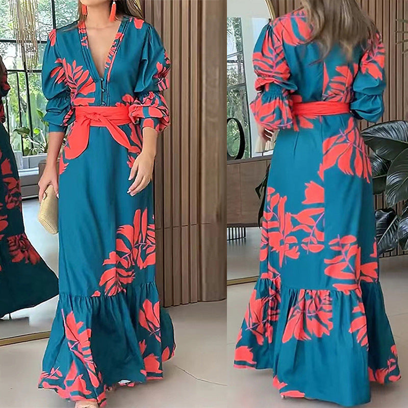 Robe maxi femme avec des motifs floraux élégants Chic & Stil