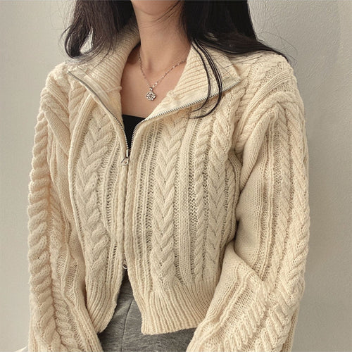 Ladies cardigan with high-quality zipper Lune London