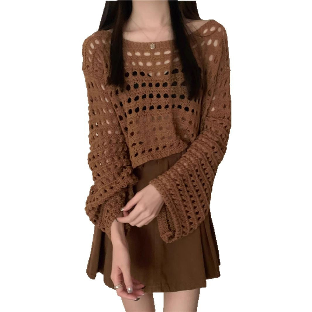 Women oversized and airy crochet sweater with a loose fit Lune London