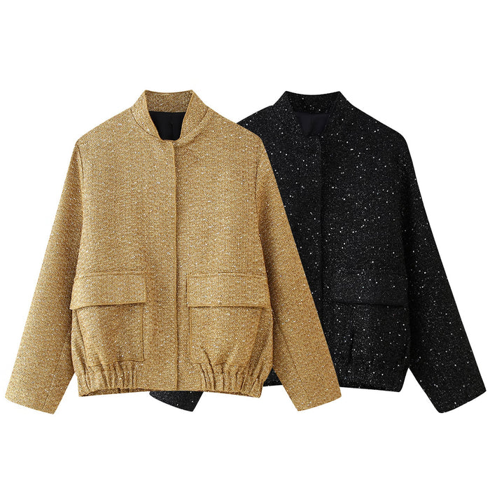 Utility jacket for women with elastic waistband and patch pockets Lune London