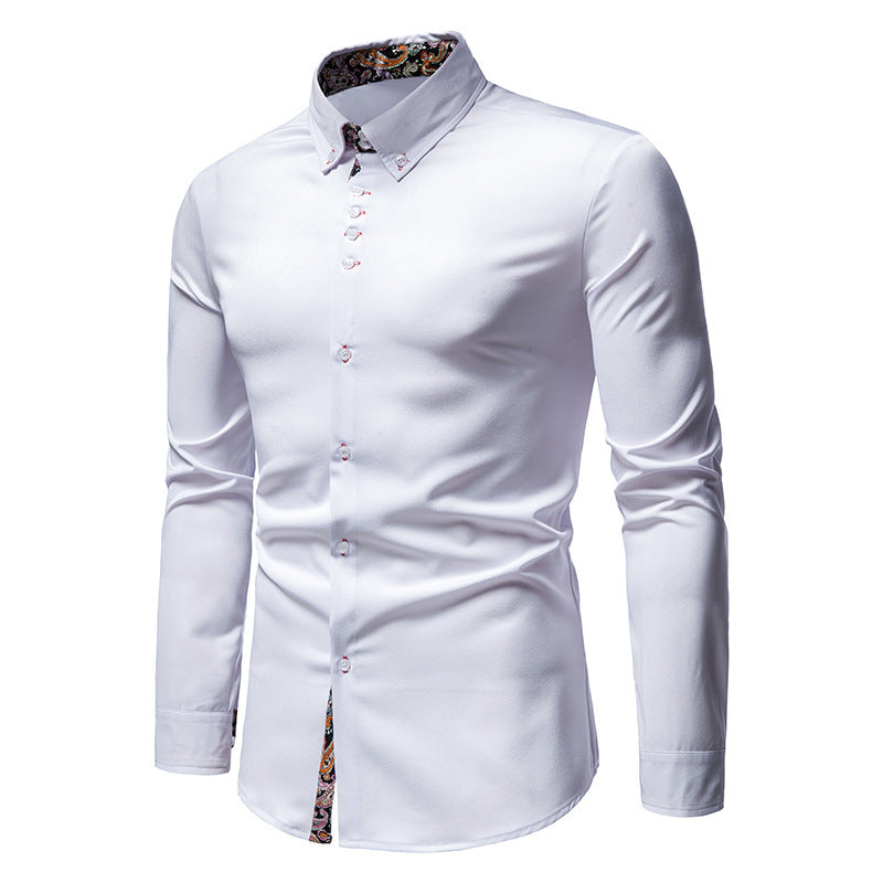 Elegant long-sleeve shirt for men with a eye-catching paisley pattern Lune London