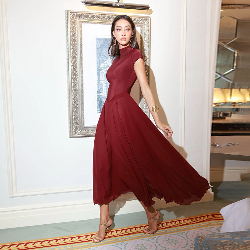 Elegant chiffon maxi dress for ladies Lune London
