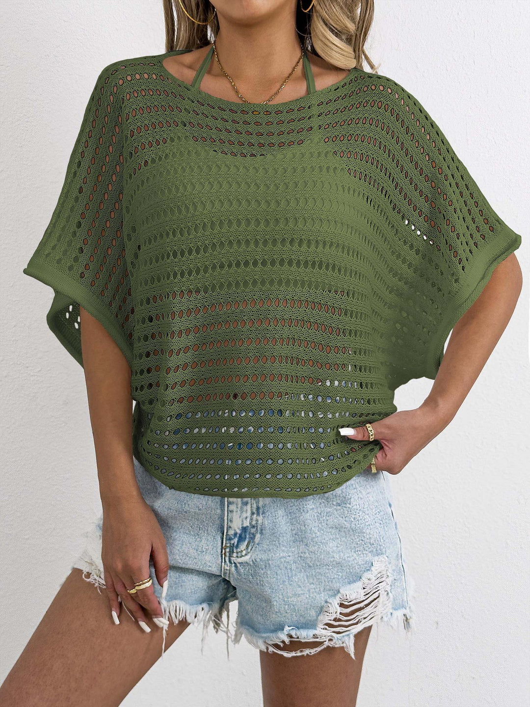 Ladies Open Weaving Crochet Outfit Top Lune London