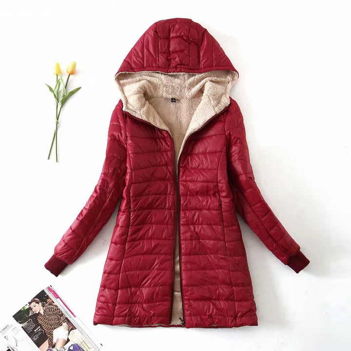 Ladies winter coat lined with high collar and warm lining Lune London