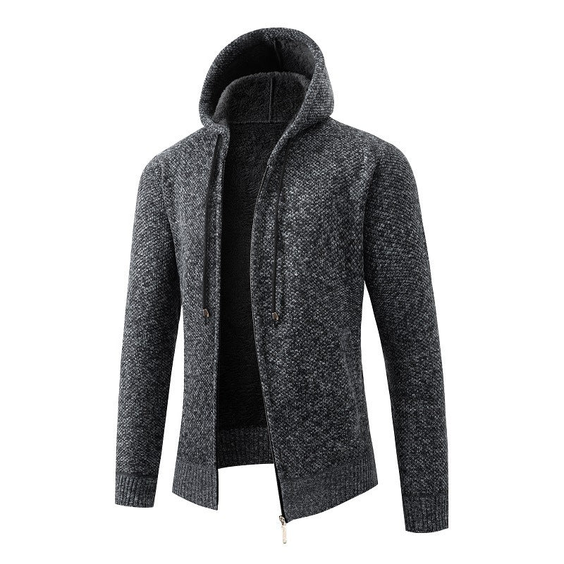Comfortable knitted jacket for men with hood Lune London