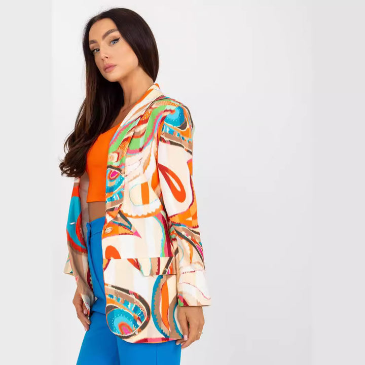 Ladies Elegant Blazer with Colorful Pattern and Modern Accents Lune London