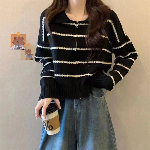 Striped knit sweater for women Lune London