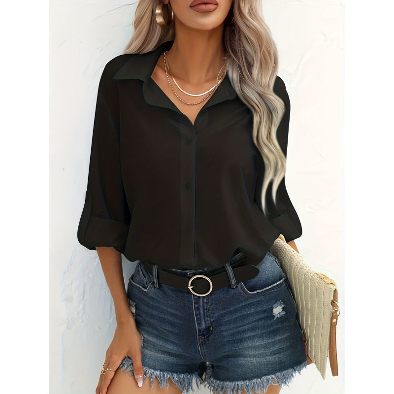 Ladies elegant long sleeve shirt in breathable cotton Lune London