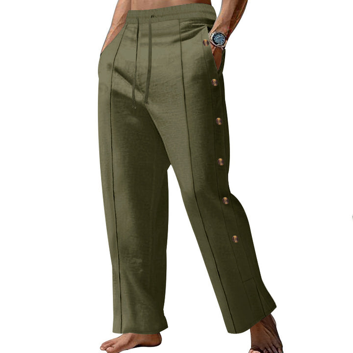 Chino pants for men with side buttons and elastic waist Lune London