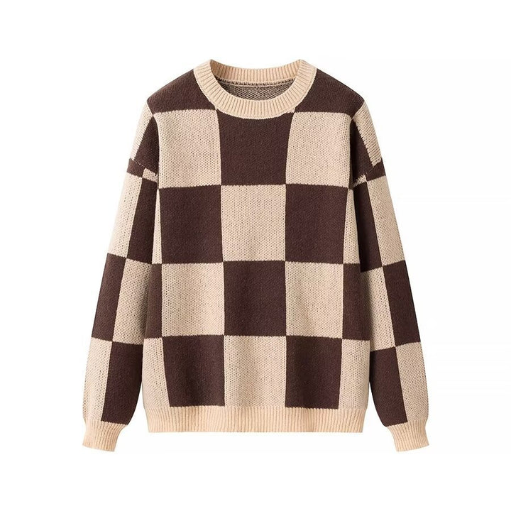 Pull en maille à motifs pour femmes avec une coupe oversize et un col rond confortable Chic & Stil