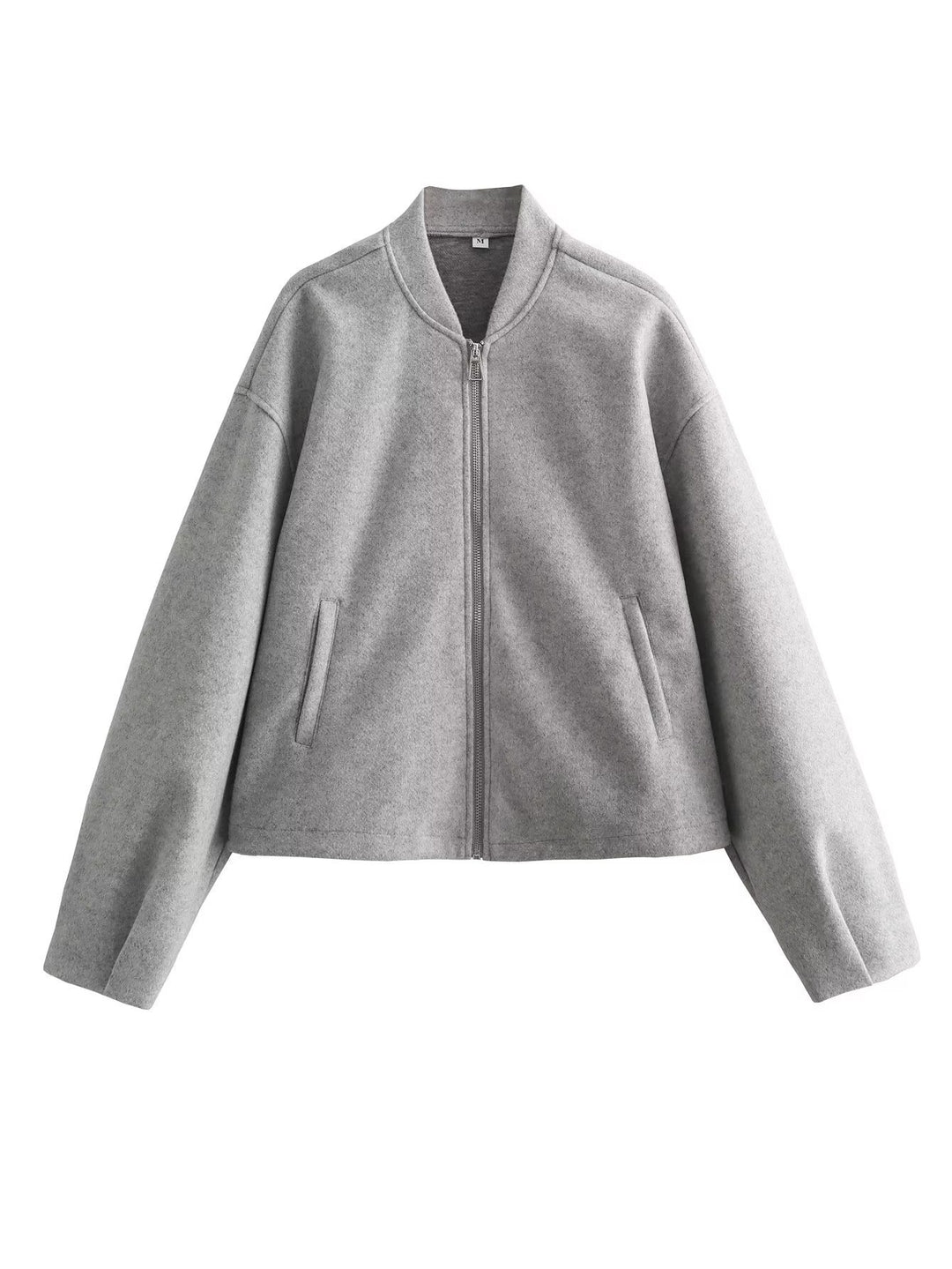 Casual transition jacket for women with high collar and asymmetrical cut Lune London