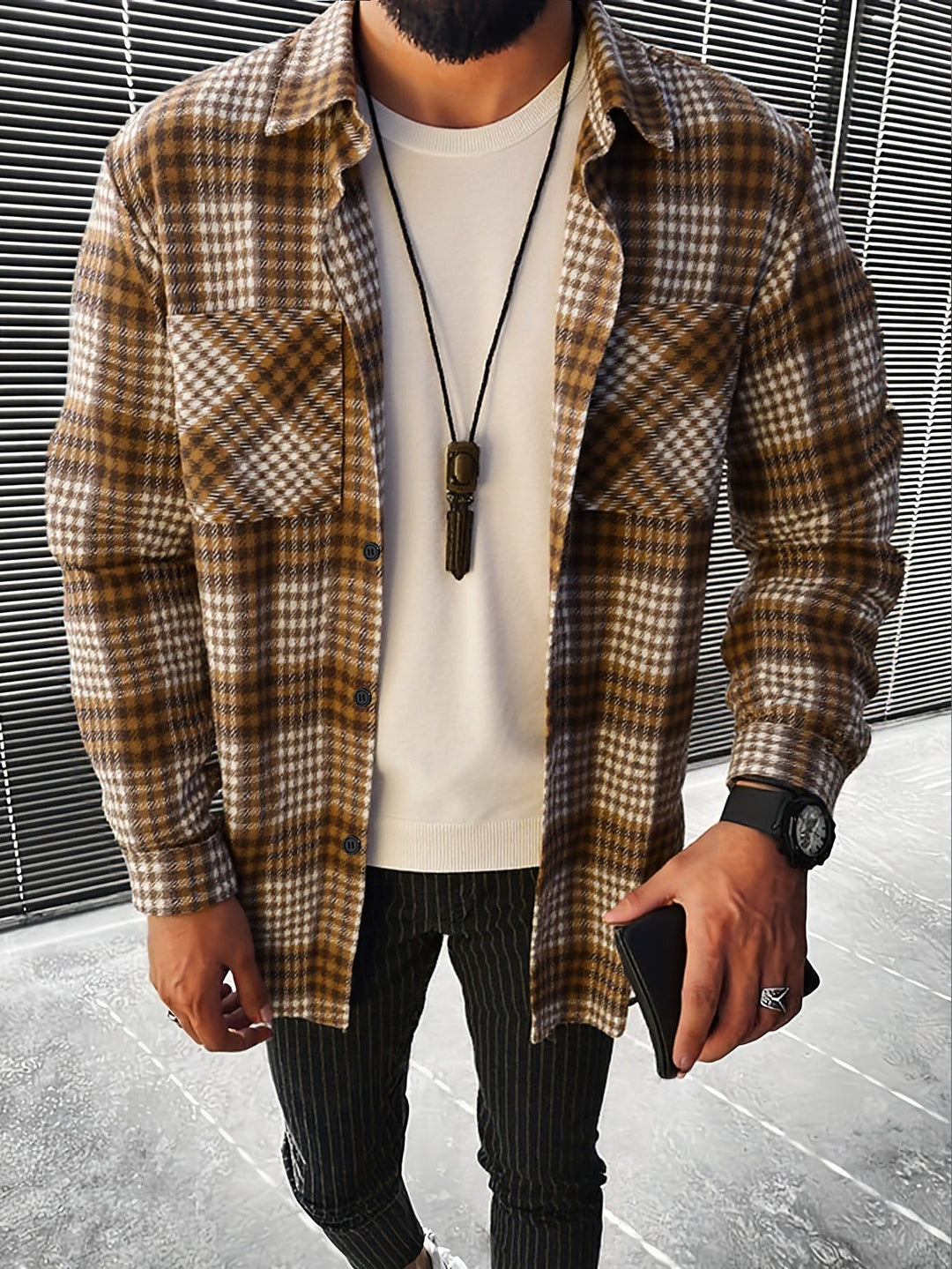 Men's Checked Flannel Shirt Jacket Lune London