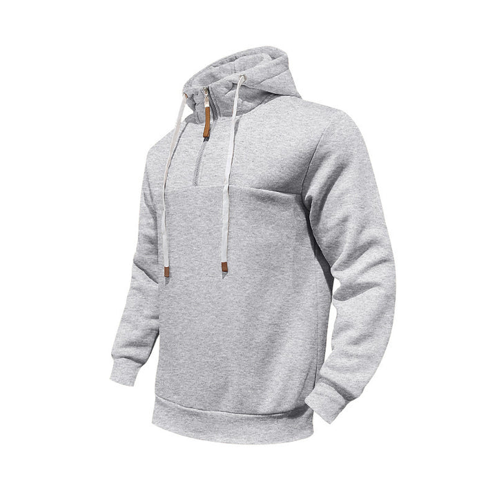 Men's sporty hoodie with zipper and practical kangaroo pocket Chic and Style