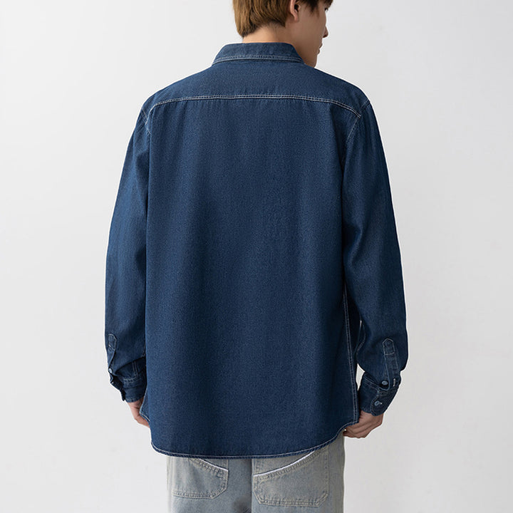 Casual denim shirt for men with flap pockets Lune London