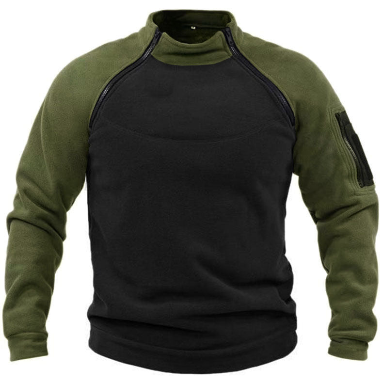 Functional fleece pullover for men with high collar Lune London
