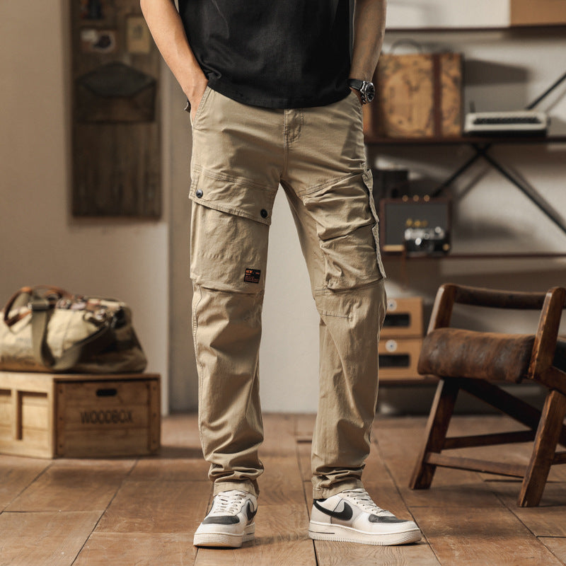 Pantalon cargo robuste pour hommes avec taille élastique et poches multifunctionnelles Lune London