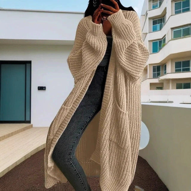 Ladies Large open sleeve knit cardigan with a comfortable fit Lune London