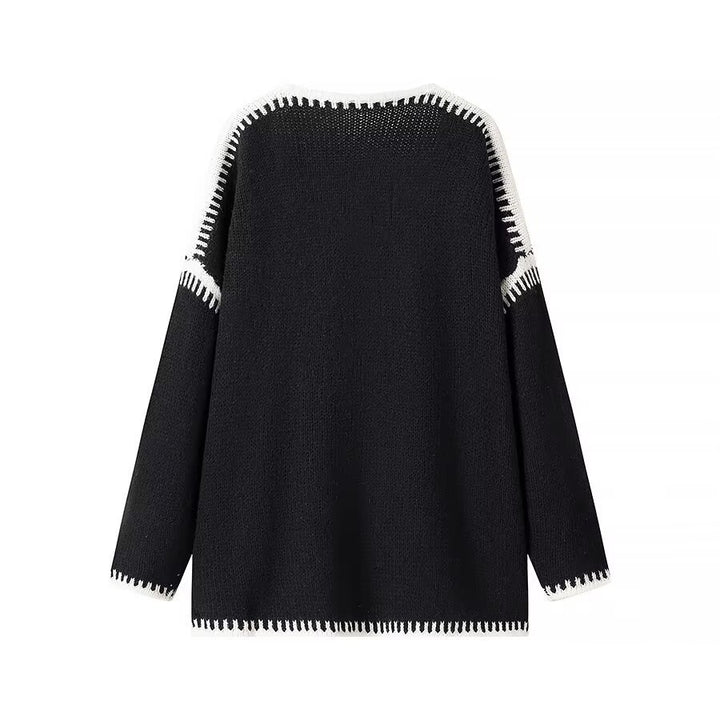 Cardigan ouvert pour femme avec coutures contrastées élégantes Chic & Stil