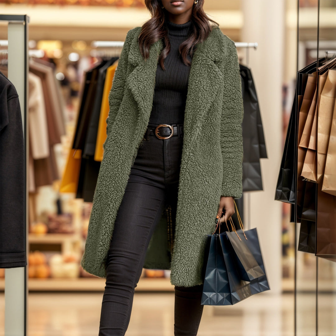 Oversized plush coat for women with teddy fur Lune London