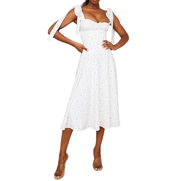 Lune London floral maxi dress with a tie belt
