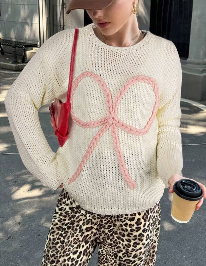 Pull en tricot pour femmes avec motif de nœud tressé Chic & Stil