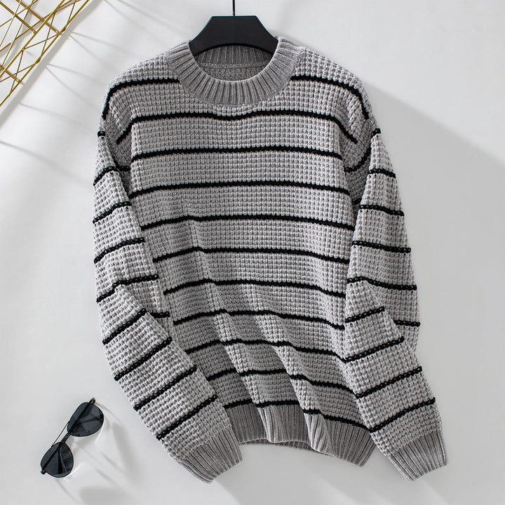 Lightweight knit sweater for women with a wide striped pattern Lune London
