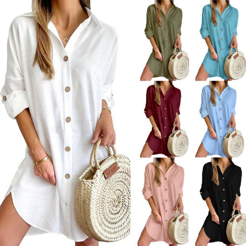Casual shirt dress for women in lightweight fabric with button closure Lune London
