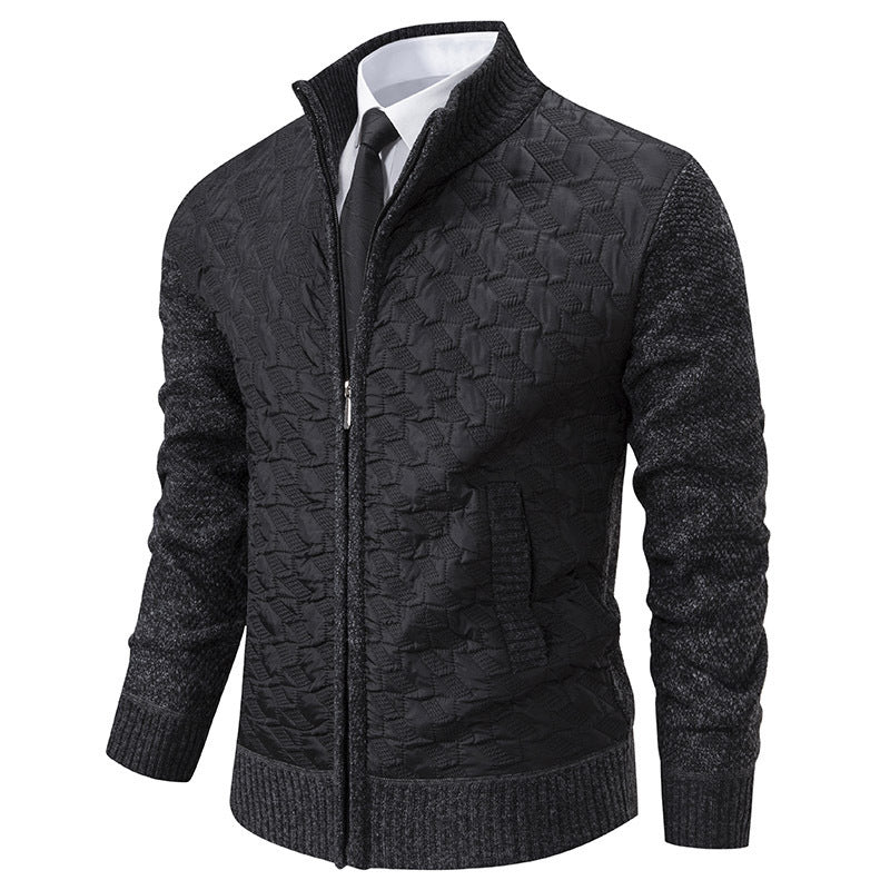 Elegant hybrid jacket for men with quilted design and refined knitted sleeves Lune London