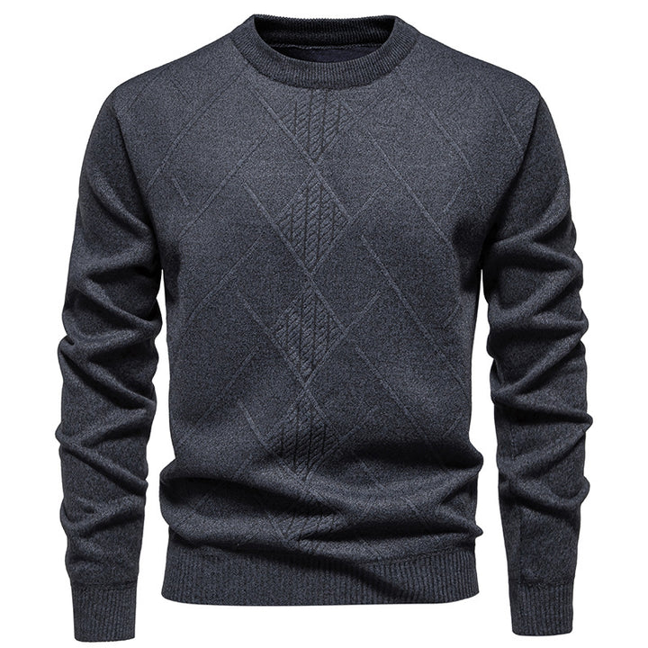 Fine knit sweater for men with relief pattern and round neck Lune London