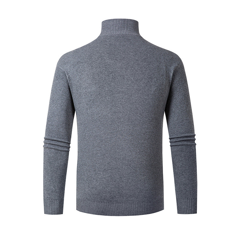 Knitted men's jacket with high collar and zipper Lune London