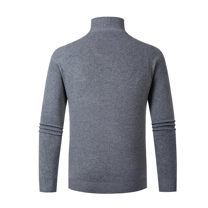 Knitted men's jacket with high collar and zipper Lune London