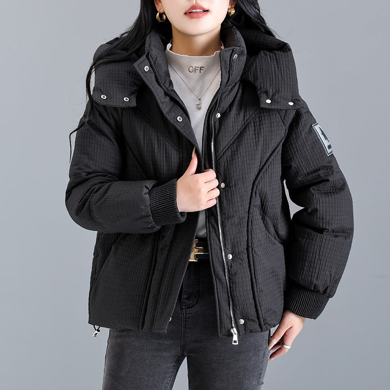 Quilted winter jacket for women with removable hood and practical zip pockets Lune London
