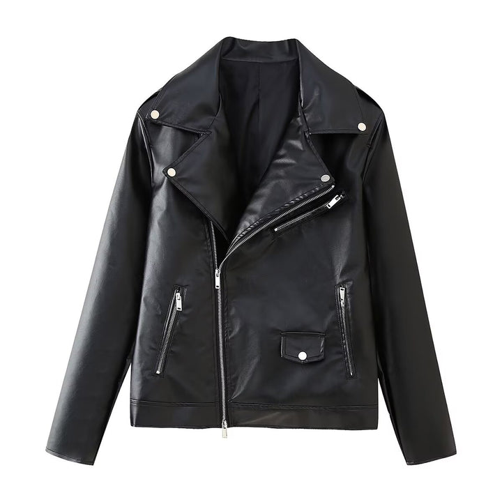Ladies Lune London Faux Leather Biker Jacket