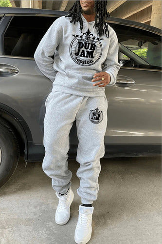 Men's hoodie and jogging pants set with elegant graphic print Lune London
