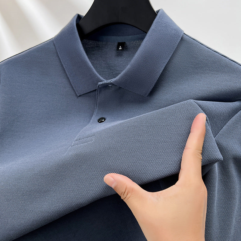 Long sleeve polo shirt for men in breathable functional material Lune London
