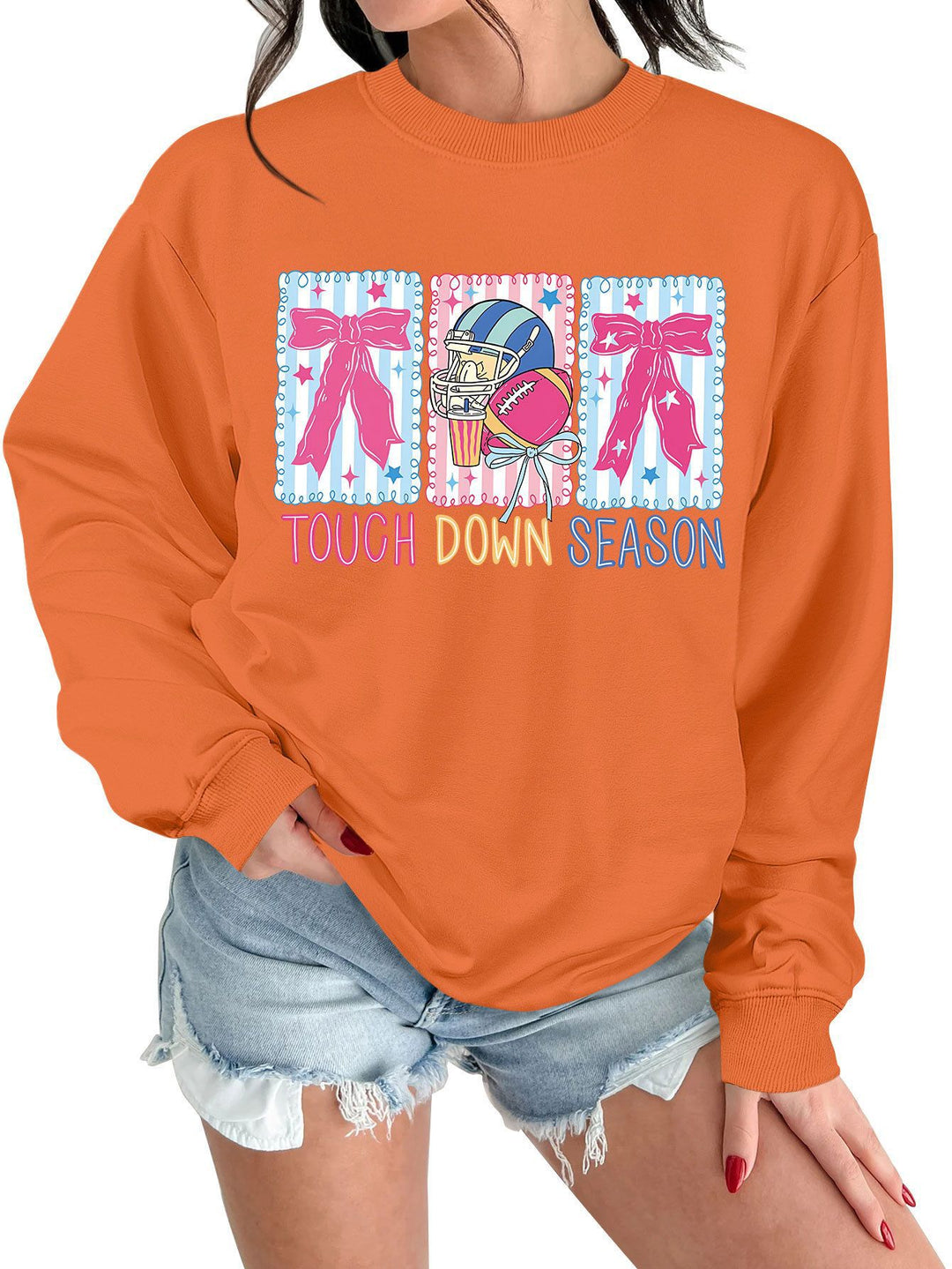 Sweat-shirt femme avec motif de football créatif et coupe décontractée Chic & Stil