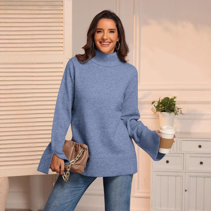 Ladies Elegant Turtleneck Sweater with Wide Sleeves Lune London