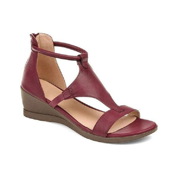 Wedge sandals for women with comfortable sole and adjustable straps Lune London