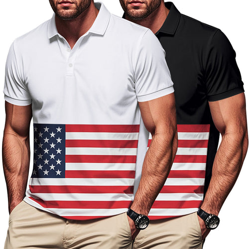 Men's polo with flag pattern Lune London