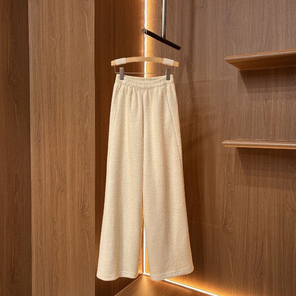 Pantalons en tissu à coupe large pour femmes avec taille élastique Chic & Stil