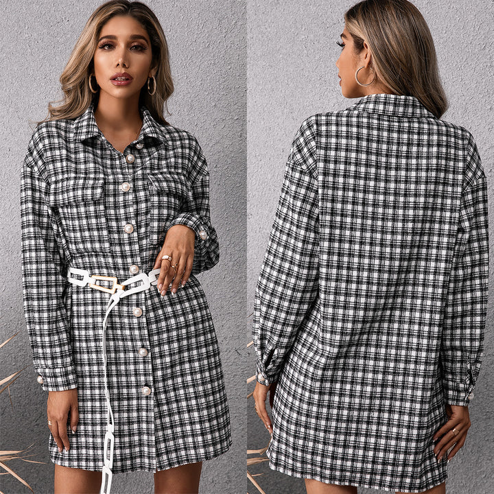 Lune London checkered shirt dress for women
