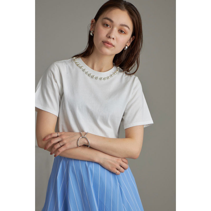 Ladies Elegant leisure blouse accented with pearls Lune London