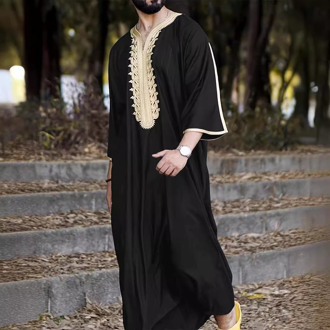 Men's traditional caftan with artistic embroidery Lune London