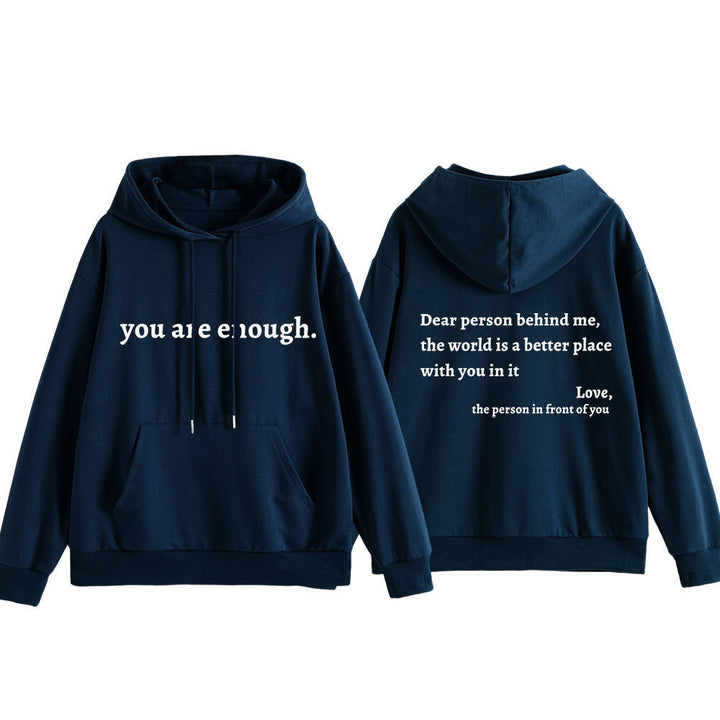Women's hooded sweatshirt with motivational lettering and comfortable fit Chic & Stil