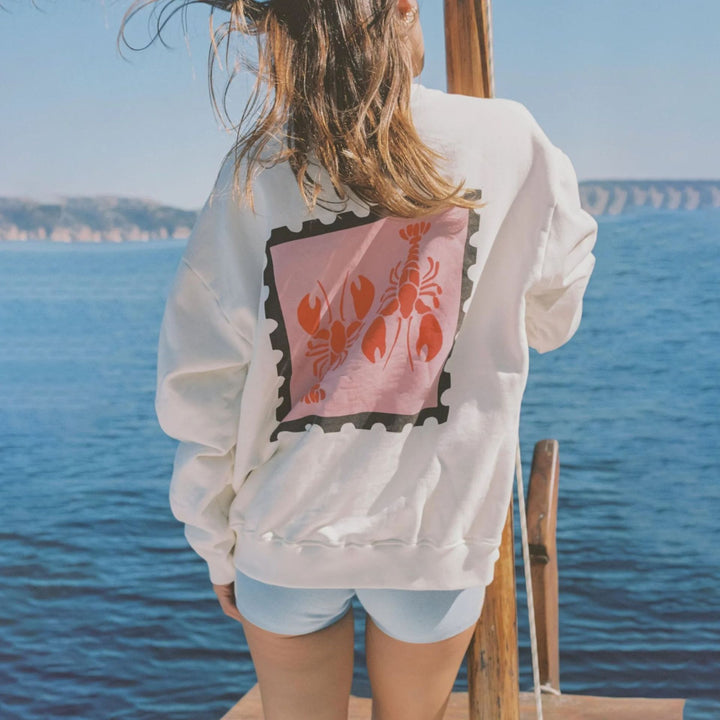 Casual sweater for women with creative crab print Lune London