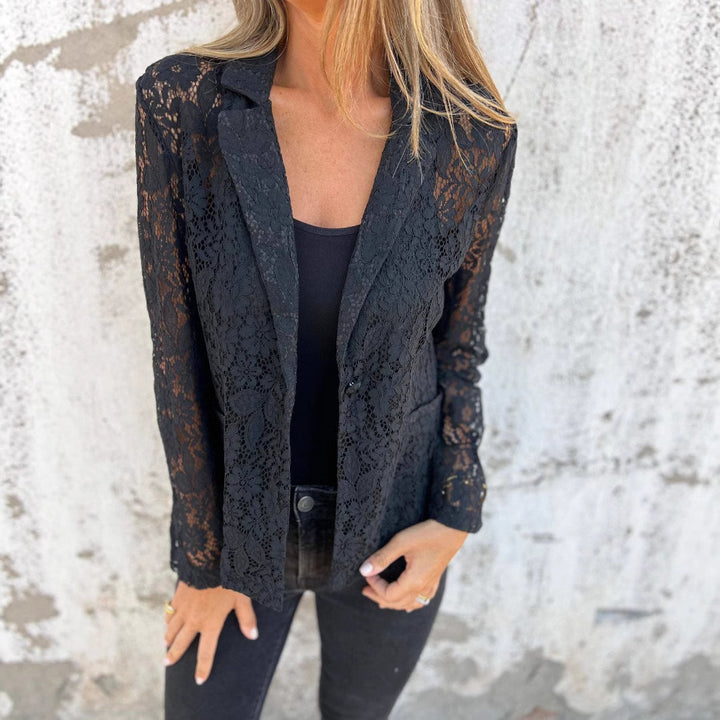 Transparent lace jacket for women with a modern cut and an elegant detail Lune London